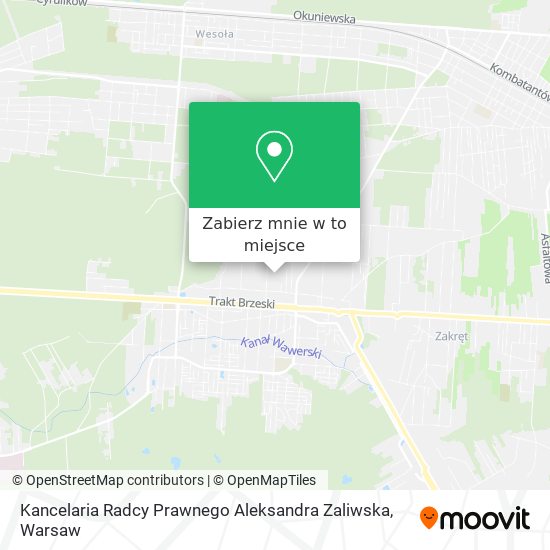 Mapa Kancelaria Radcy Prawnego Aleksandra Zaliwska