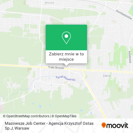 Mapa Mazowsze Job Center - Agencja Krzysztof Ostas Sp.J