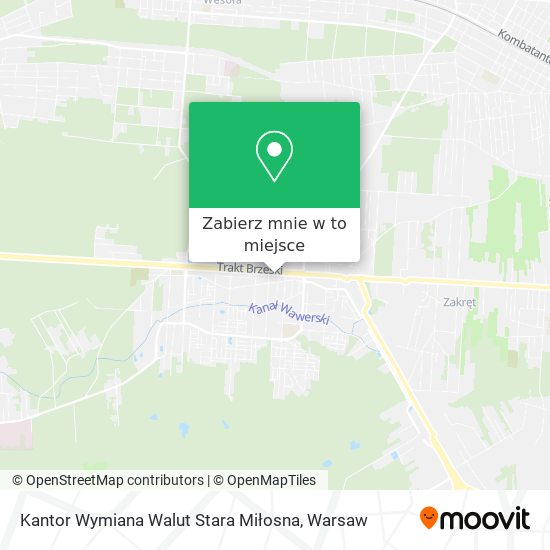 Mapa Kantor Wymiana Walut Stara Miłosna