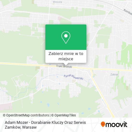 Mapa Adam Mozer - Dorabianie Kluczy Oraz Serwis Zamków