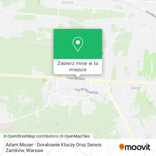 Mapa Adam Mozer - Dorabianie Kluczy Oraz Serwis Zamków
