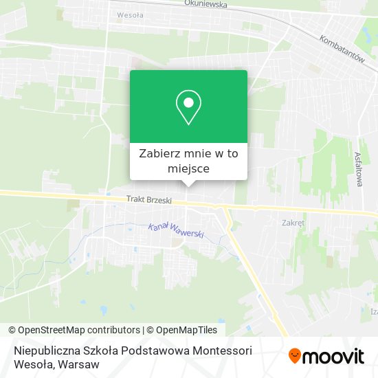 Mapa Niepubliczna Szkoła Podstawowa Montessori Wesoła