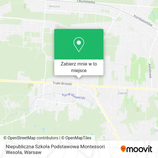 Mapa Niepubliczna Szkoła Podstawowa Montessori Wesoła