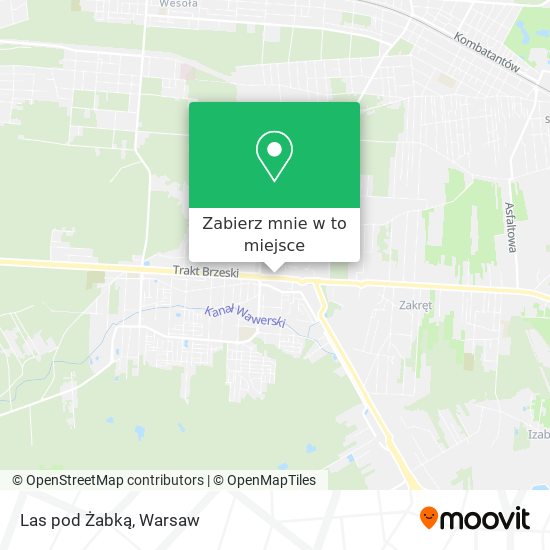 Mapa Las pod Żabką