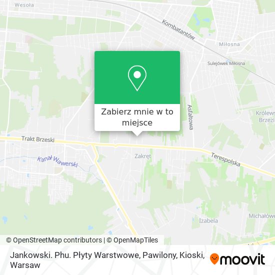 Mapa Jankowski. Phu. Płyty Warstwowe, Pawilony, Kioski