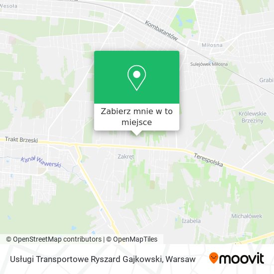 Mapa Usługi Transportowe Ryszard Gajkowski