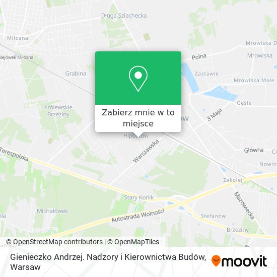 Mapa Gienieczko Andrzej. Nadzory i Kierownictwa Budów