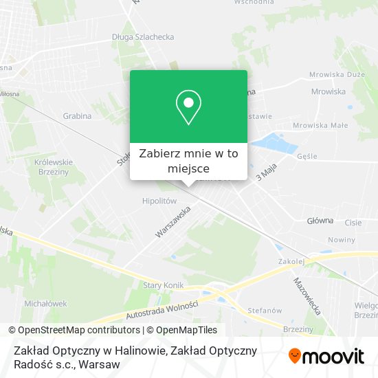 Mapa Zakład Optyczny w Halinowie, Zakład Optyczny Radość s.c.