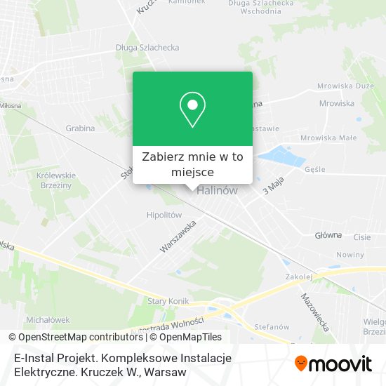 Mapa E-Instal Projekt. Kompleksowe Instalacje Elektryczne. Kruczek W.