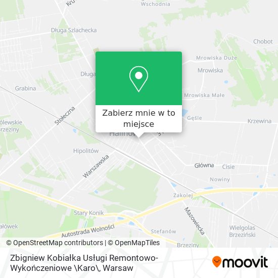 Mapa Zbigniew Kobiałka Usługi Remontowo-Wykończeniowe \Karo\