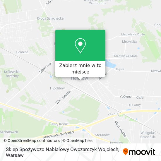 Mapa Sklep Spożywczo Nabiałowy Owczarczyk Wojciech