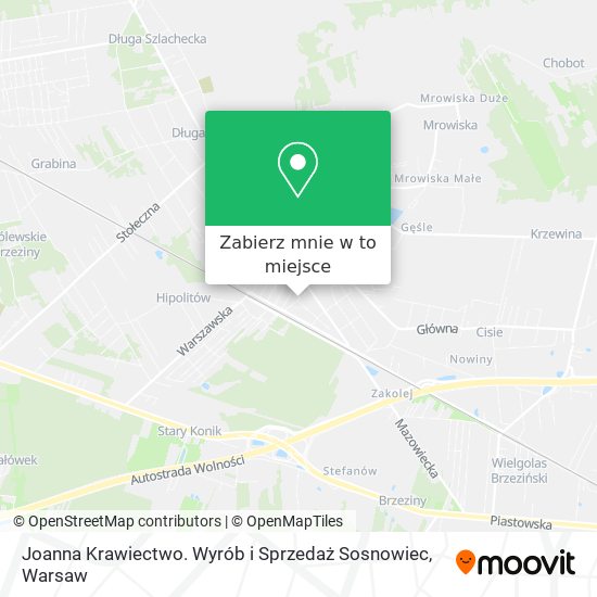 Mapa Joanna Krawiectwo. Wyrób i Sprzedaż Sosnowiec