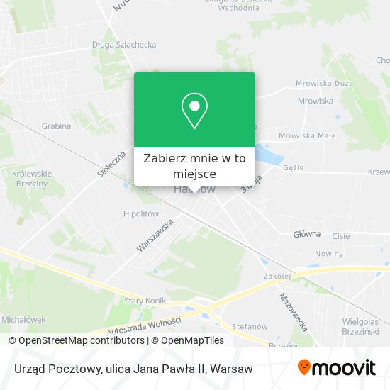 Mapa Urząd Pocztowy, ulica Jana Pawła II