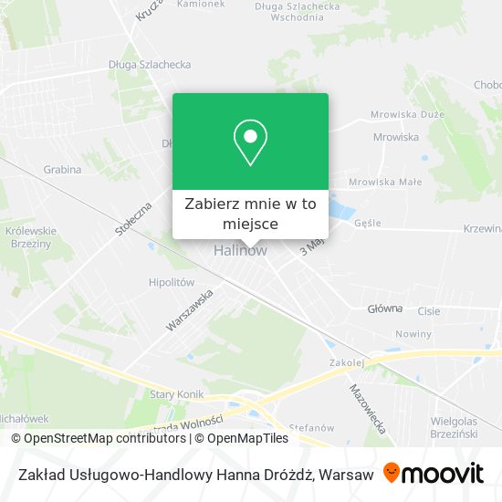 Mapa Zakład Usługowo-Handlowy Hanna Dróżdż