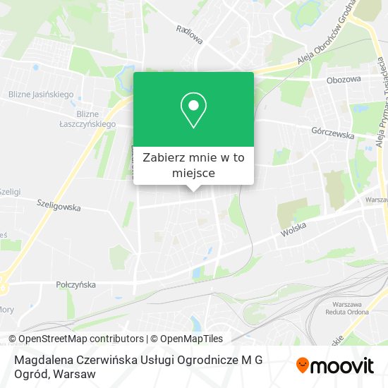 Mapa Magdalena Czerwińska Usługi Ogrodnicze M G Ogród