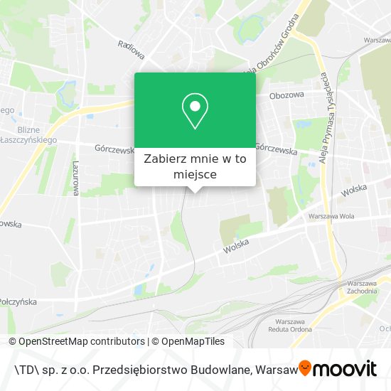 Mapa \TD\ sp. z o.o. Przedsiębiorstwo Budowlane