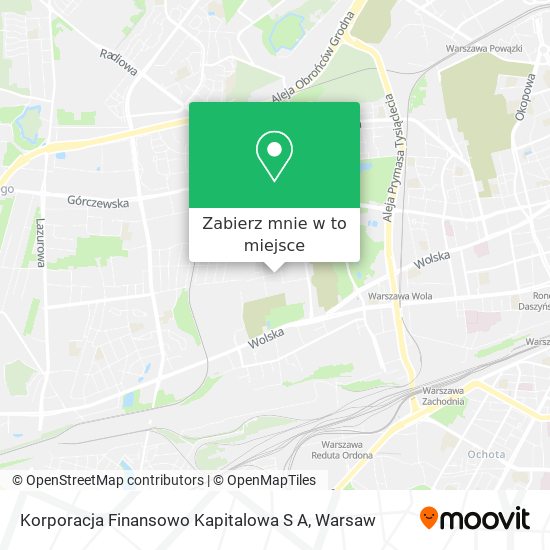 Mapa Korporacja Finansowo Kapitalowa S A