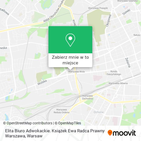 Mapa Elita Biuro Adwokackie. Książek Ewa Radca Prawny Warszawa