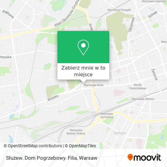 Mapa Służew. Dom Pogrzebowy. Filia