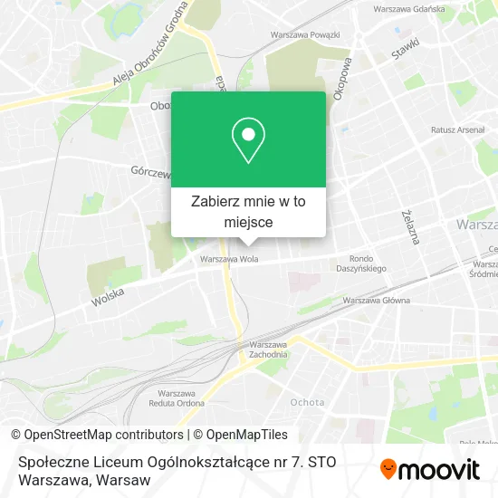 Mapa Społeczne Liceum Ogólnokształcące nr 7. STO Warszawa