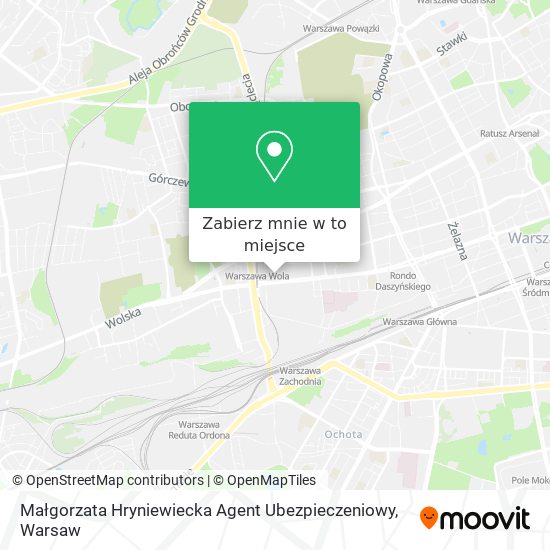 Mapa Małgorzata Hryniewiecka Agent Ubezpieczeniowy