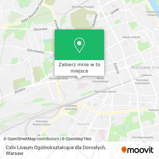 Mapa Cxliv Liceum Ogólnokształcące dla Dorosłych