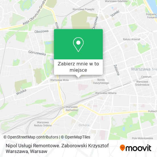 Mapa Nipol Usługi Remontowe. Zaborowski Krzysztof Warszawa