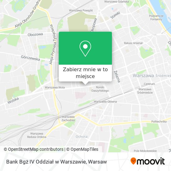 Mapa Bank Bgż IV Oddział w Warszawie