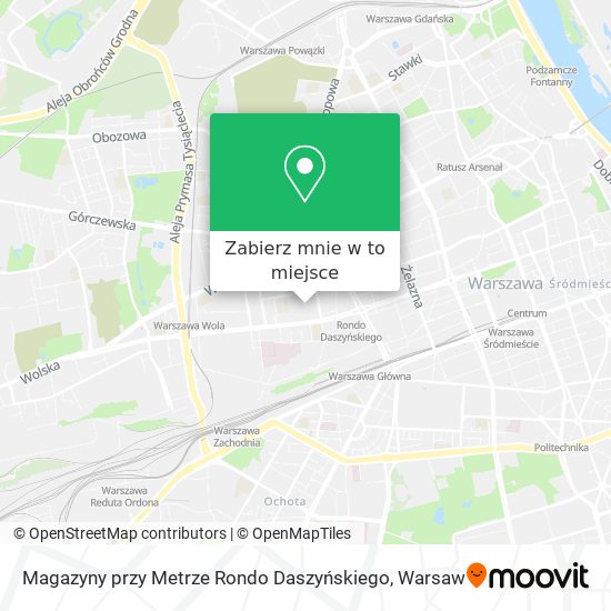 Mapa Magazyny przy Metrze Rondo Daszyńskiego