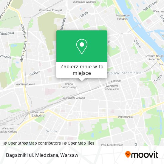 Mapa Bagażniki ul. Miedziana