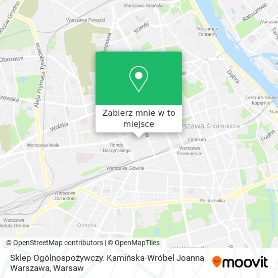 Mapa Sklep Ogólnospożywczy. Kamińska-Wróbel Joanna Warszawa