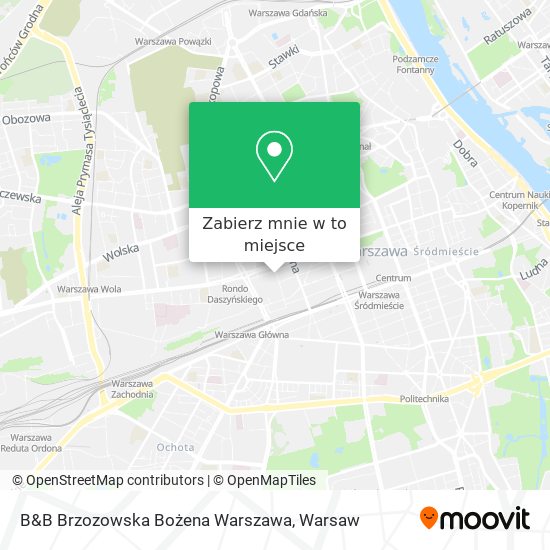 Mapa B&B Brzozowska Bożena Warszawa