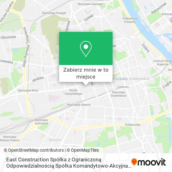 Mapa East Construction Spółka z Ograniczoną Odpowiedzialnością Spółka Komandytowo-Akcyjna