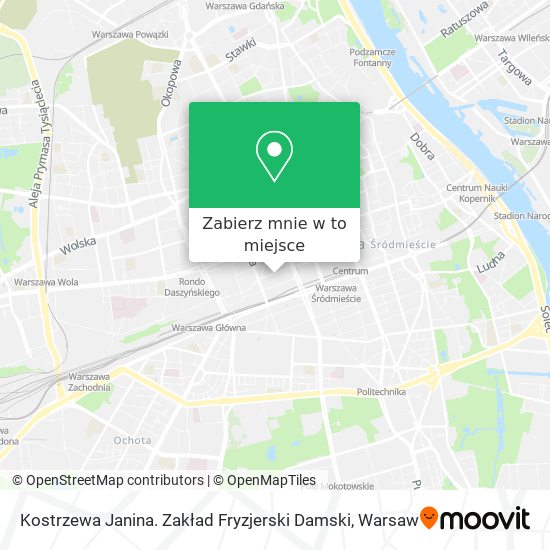 Mapa Kostrzewa Janina. Zakład Fryzjerski Damski