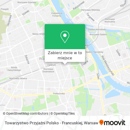 Mapa Towarzystwo Przyjaźni Polsko - Francuskiej