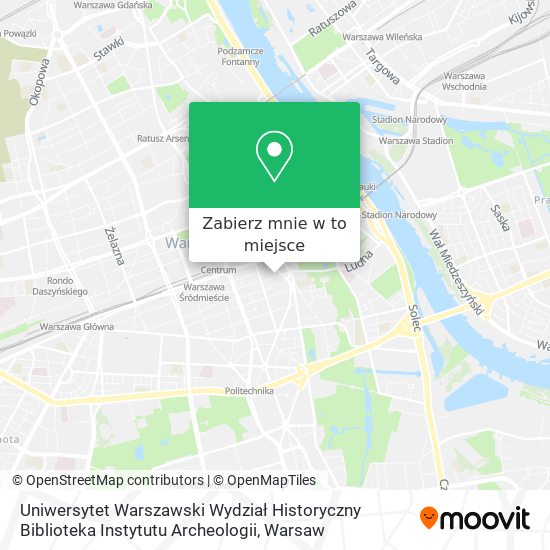 Mapa Uniwersytet Warszawski Wydział Historyczny Biblioteka Instytutu Archeologii