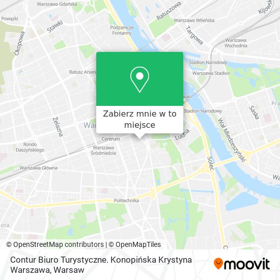 Mapa Contur Biuro Turystyczne. Konopińska Krystyna Warszawa