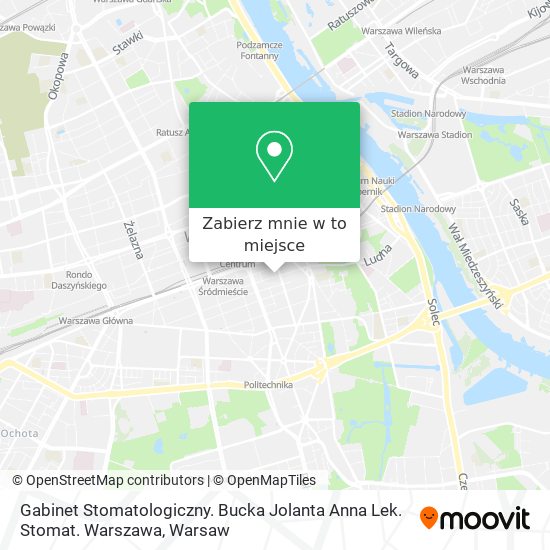 Mapa Gabinet Stomatologiczny. Bucka Jolanta Anna Lek. Stomat. Warszawa