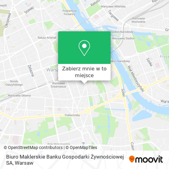 Mapa Biuro Maklerskie Banku Gospodarki Żywnościowej SA