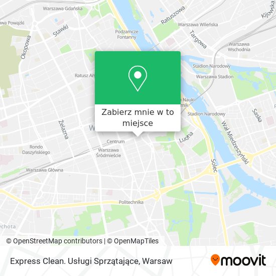 Mapa Express Clean. Usługi Sprzątające