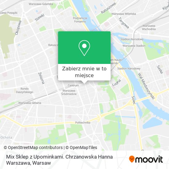 Mapa Mix Sklep z Upominkami. Chrzanowska Hanna Warszawa