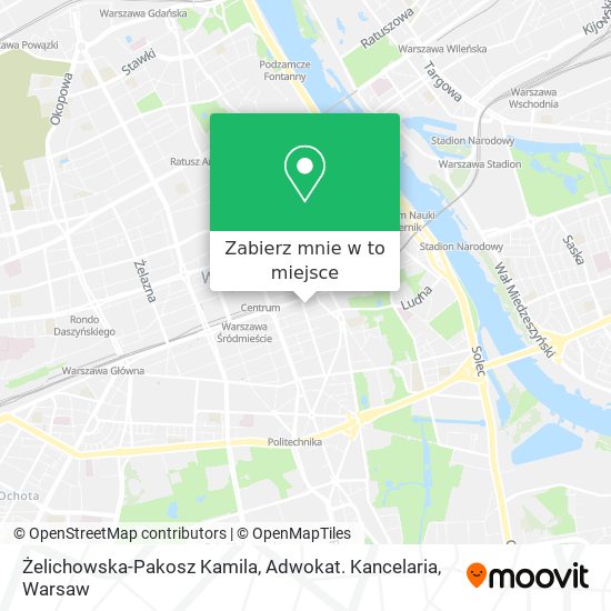 Mapa Żelichowska-Pakosz Kamila, Adwokat. Kancelaria