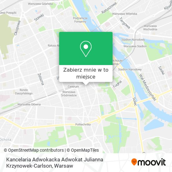 Mapa Kancelaria Adwokacka Adwokat Julianna Krzynowek-Carlson