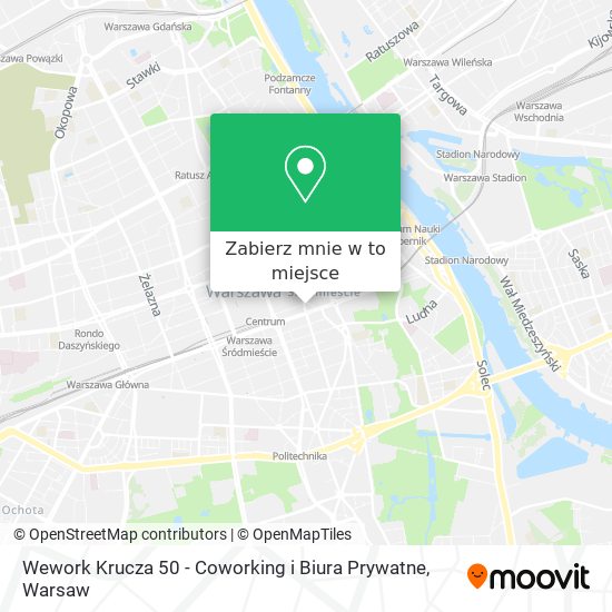 Mapa Wework Krucza 50 - Coworking i Biura Prywatne