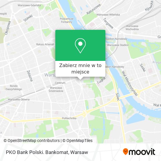 Mapa PKO Bank Polski. Bankomat