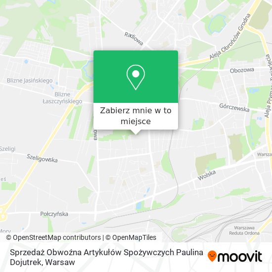 Mapa Sprzedaż Obwoźna Artykułów Spożywczych Paulina Dojutrek