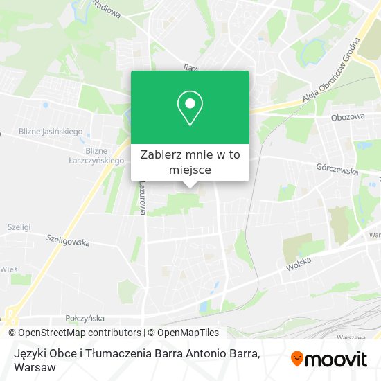 Mapa Języki Obce i Tłumaczenia Barra Antonio Barra