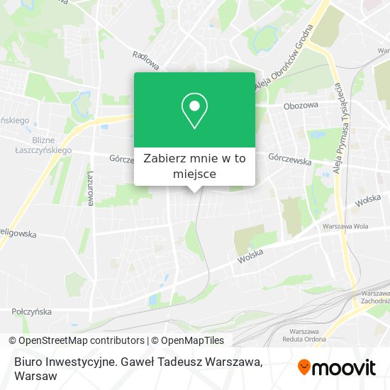 Mapa Biuro Inwestycyjne. Gaweł Tadeusz Warszawa