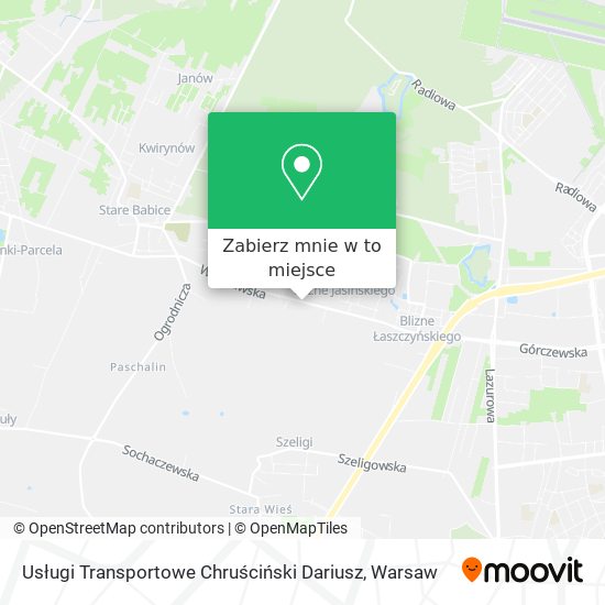 Mapa Usługi Transportowe Chruściński Dariusz