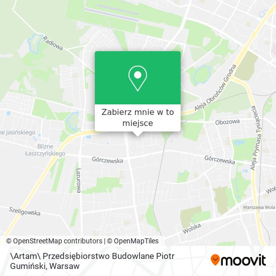 Mapa \Artam\ Przedsiębiorstwo Budowlane Piotr Gumiński